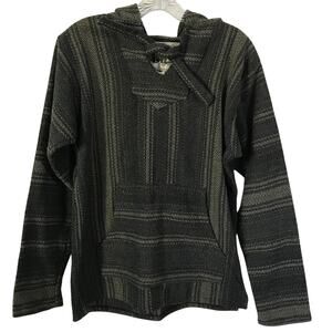 Original Senor Lopez Top Medium Unisex Long Sleeve Hoodie Two Toned Gray Pockets